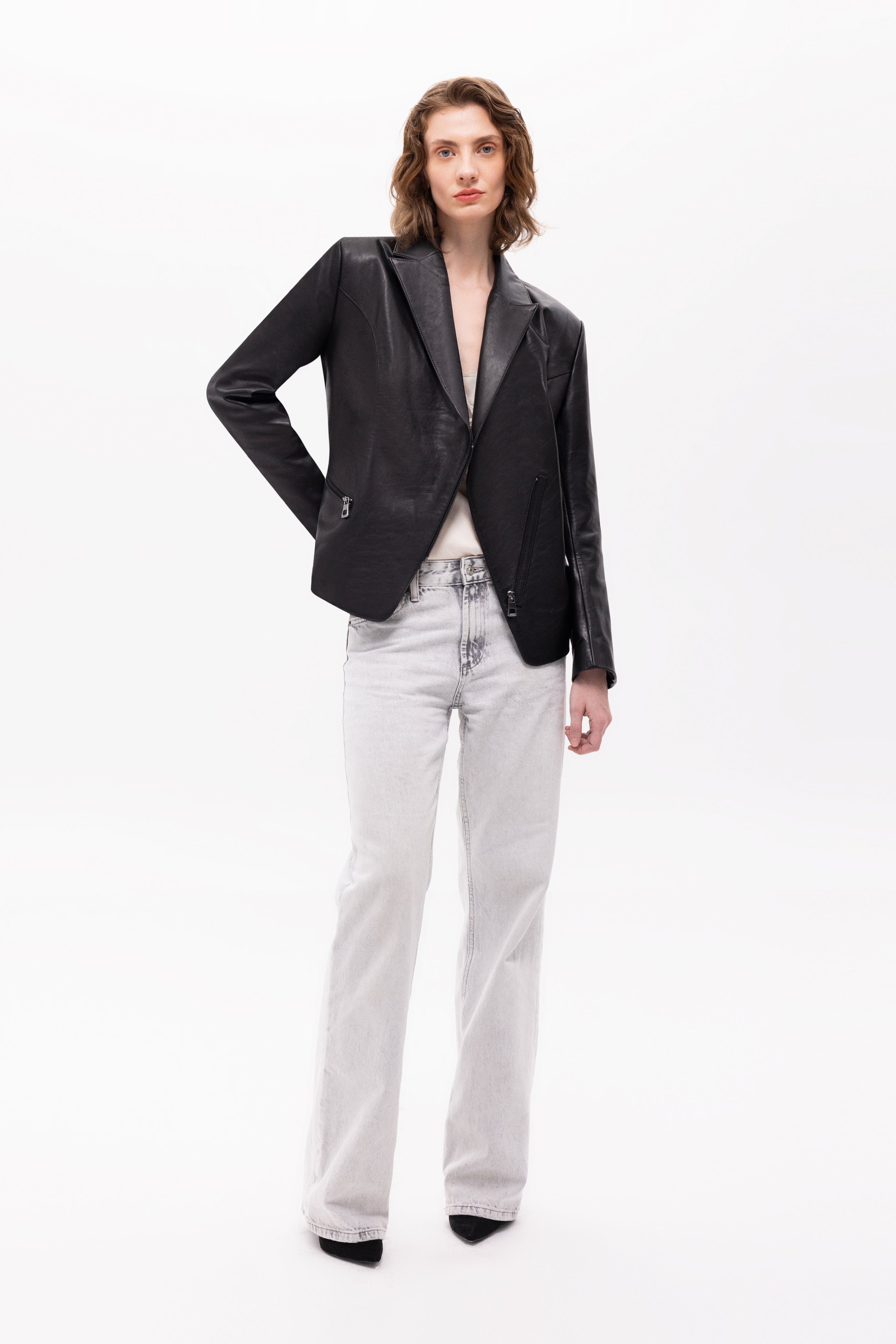 Sirene Leather Blazer Jacket