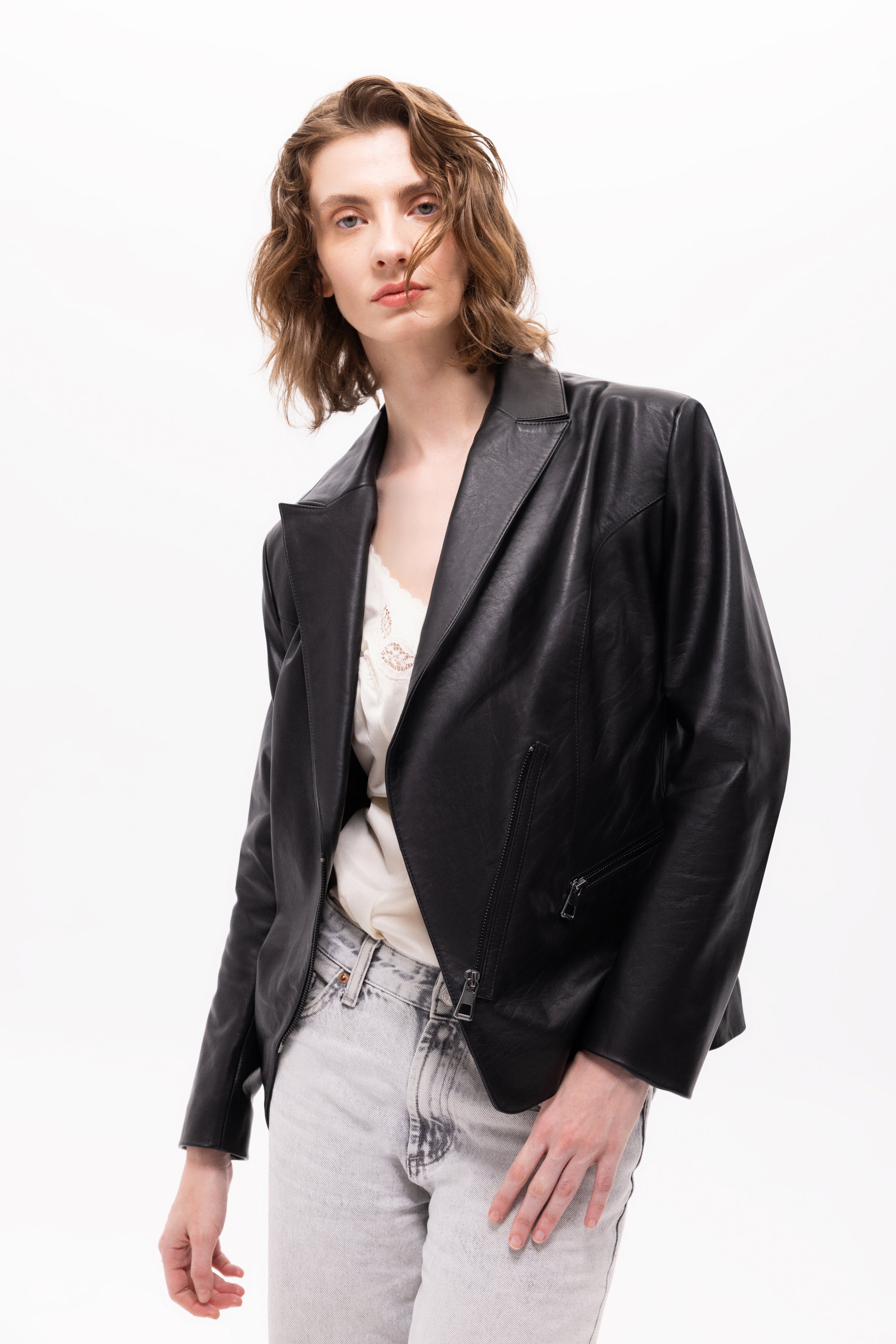 Sirene Leather Blazer Jacket