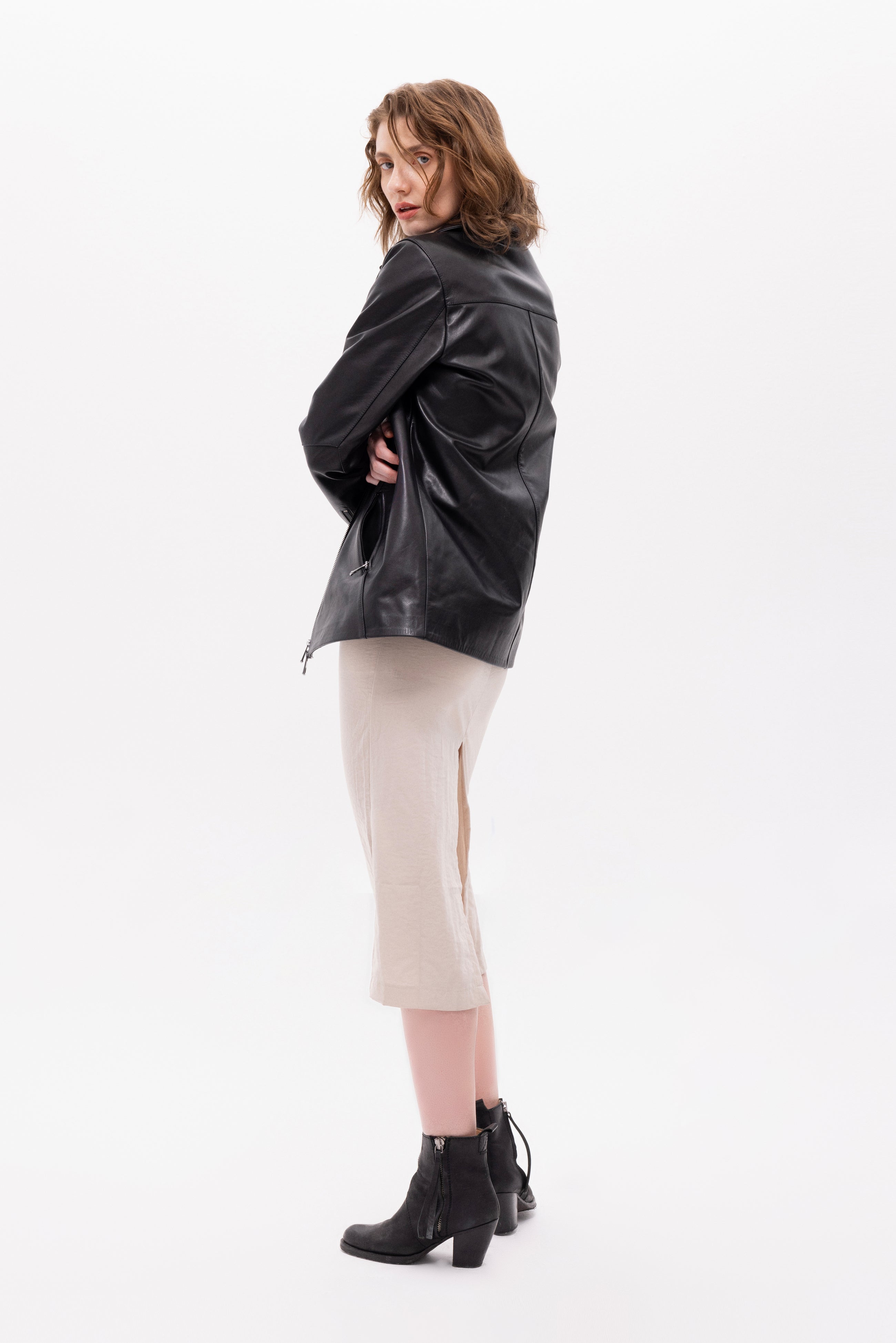 Pleione Leather Blazer Jacket