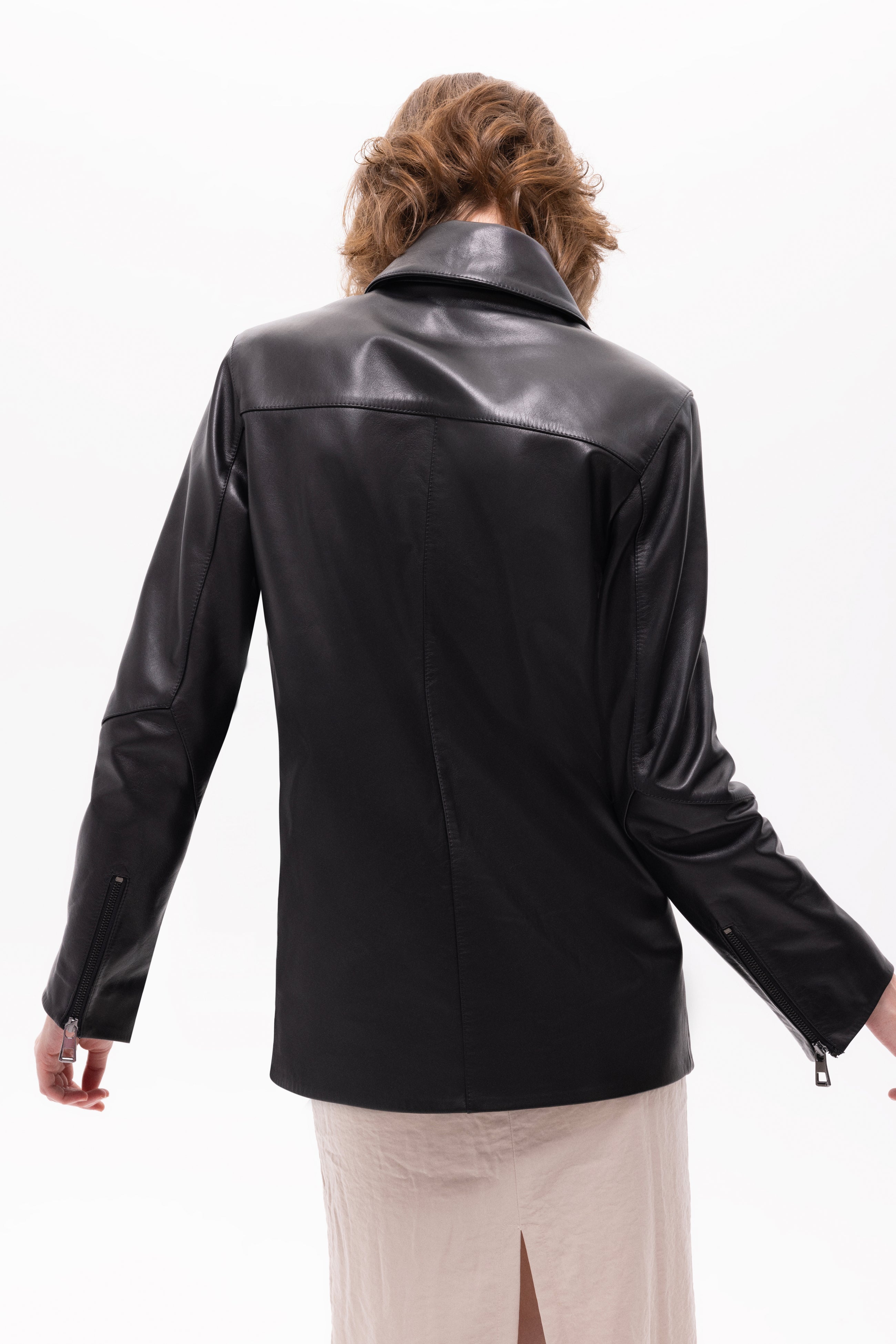 Pleione Leather Blazer Jacket