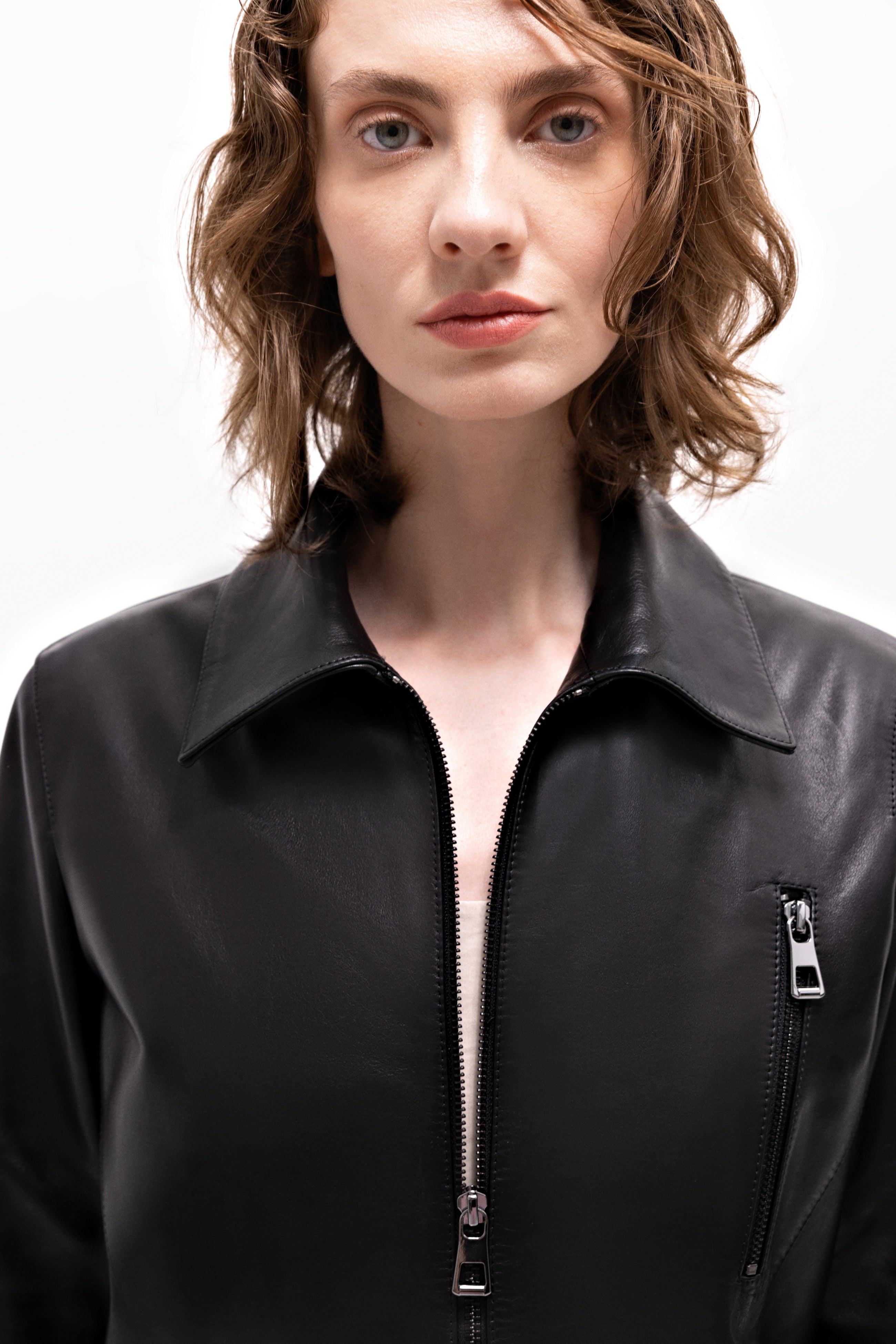 Pleione Leather Blazer Jacket