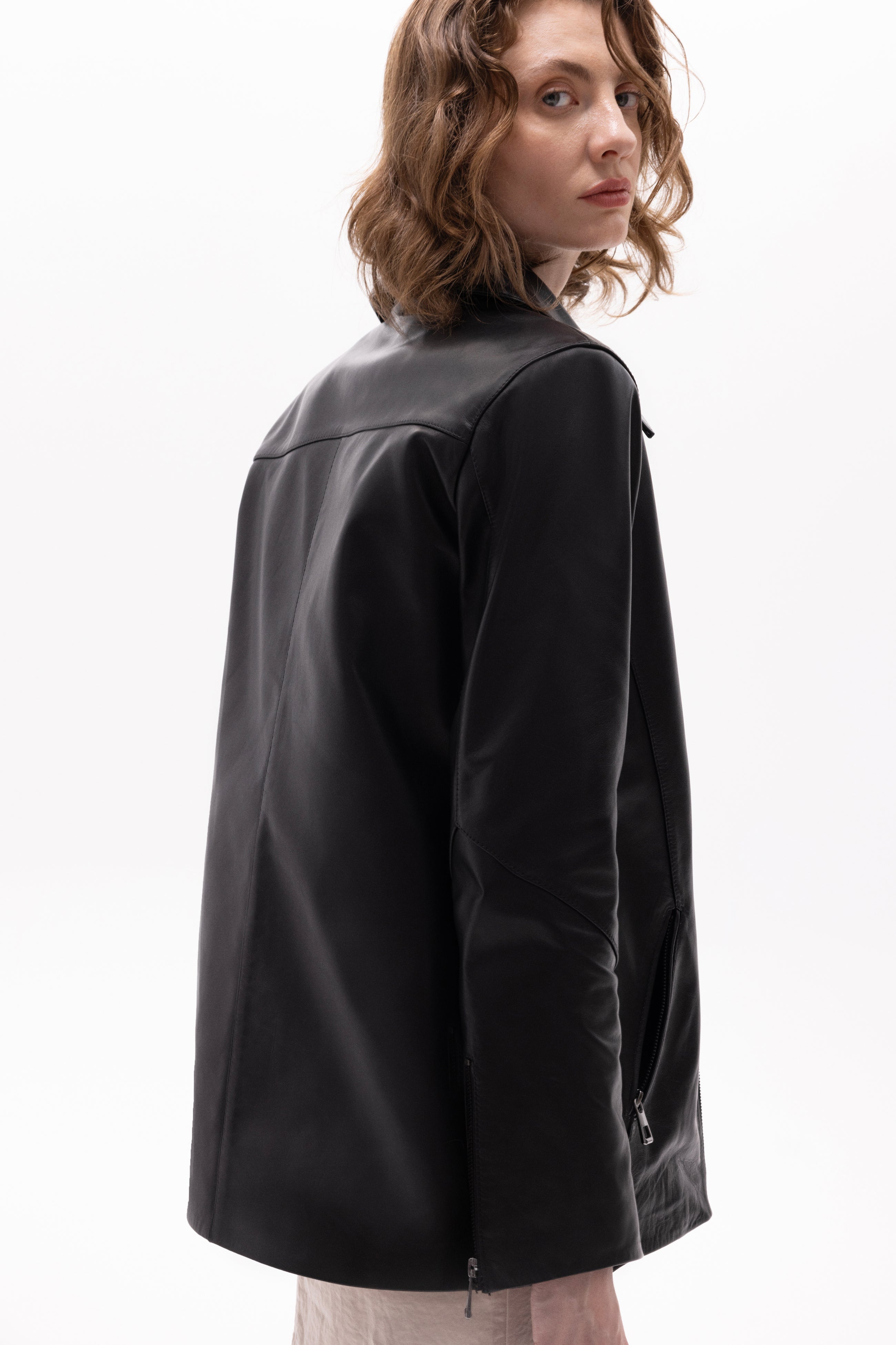 Pleione Leather Blazer Jacket