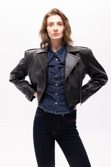 Lita Vintage Finish Biker Jacket