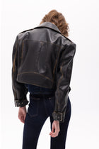 Lita Vintage Finish Biker Jacket