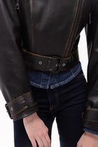 Lita Vintage Finish Biker Jacket