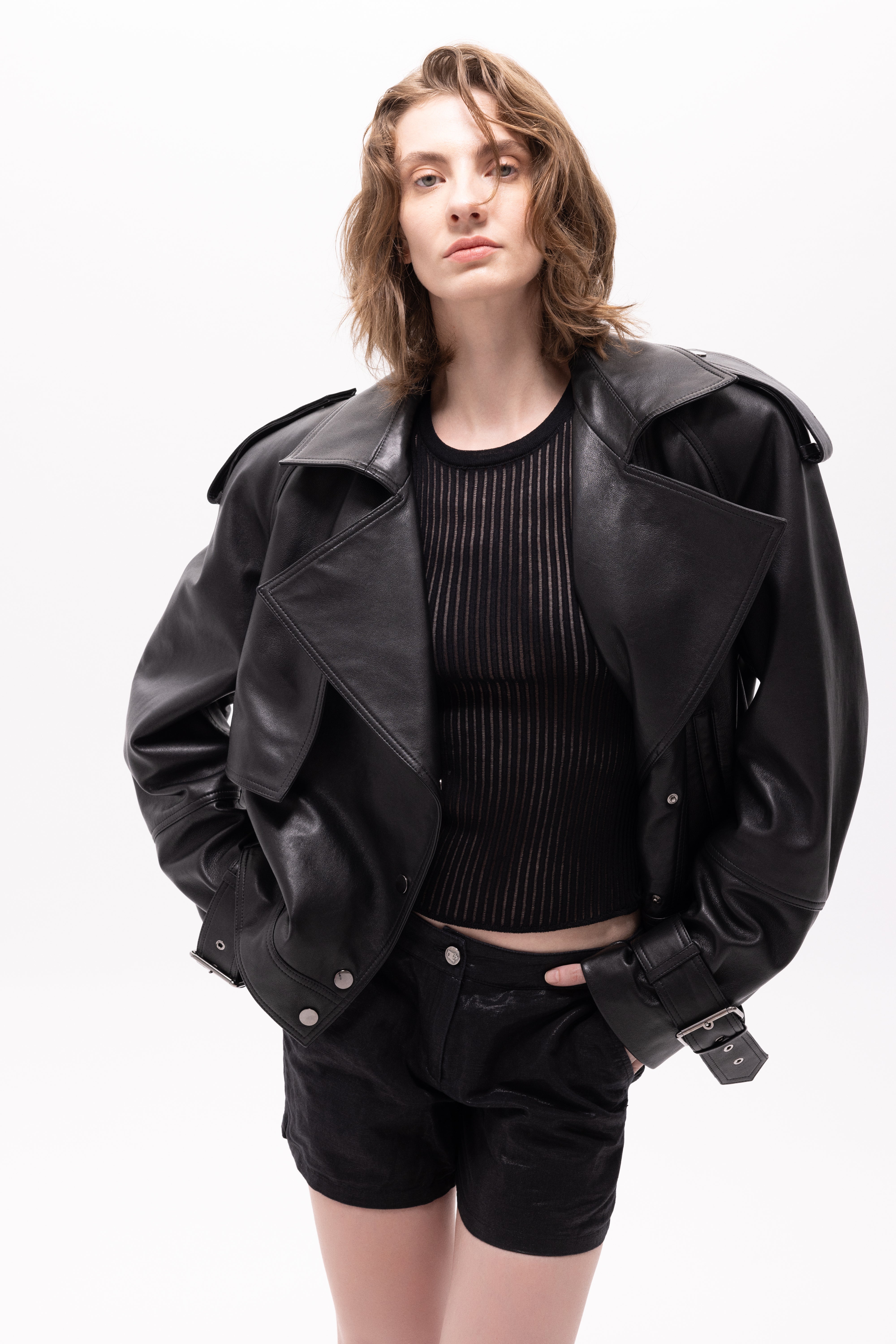Berlin Look 01 - The Dark Biker leather jacket