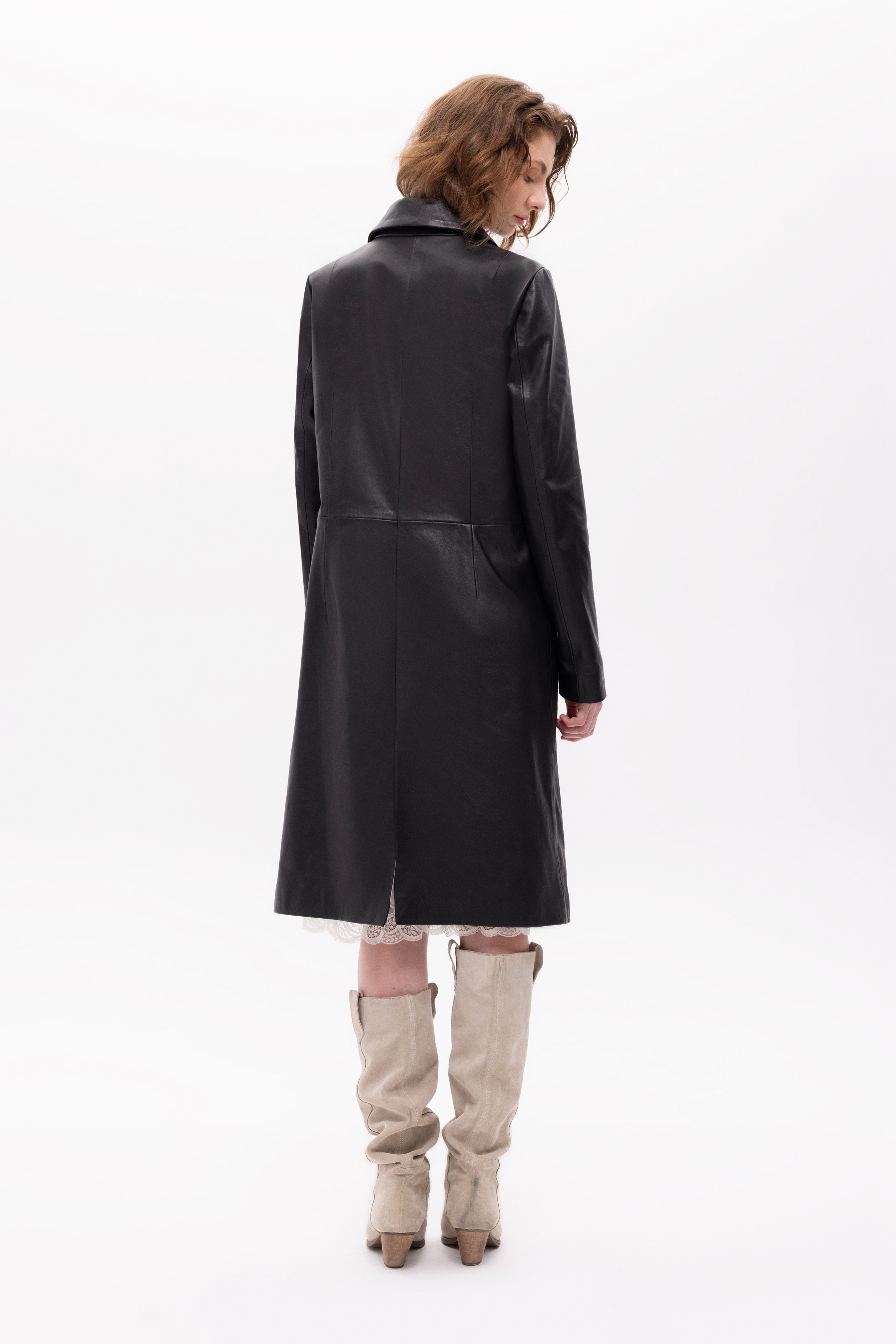 Luz Leather Long Coat