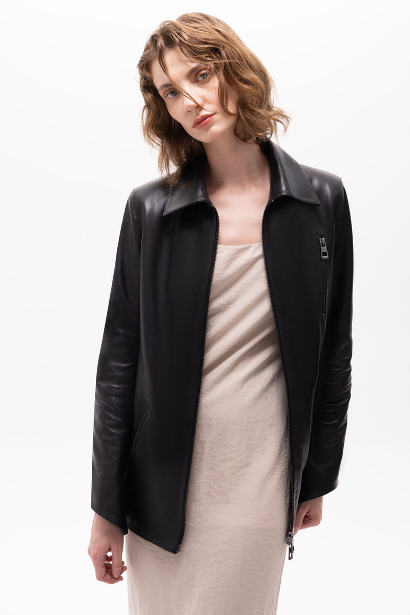 Pleione Leather Blazer Jacket